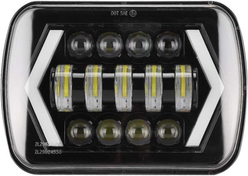 für Jeep XJ LED-Scheinwerfer, 210 W 6000 K 21000 LM H4 LED-Scheinwerferbaugruppe IP67 Wasserdichter Scheinwerfer Kfz-Sch...