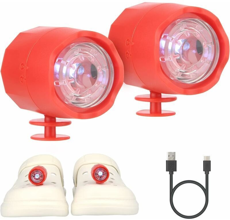 LED-Schuhlampe für Crocs, 2er-Pack, wasserdicht nach IPX5, ideal zum Gassigehen, Campen, mit Typ-C-Ladefunktion, geeigne...