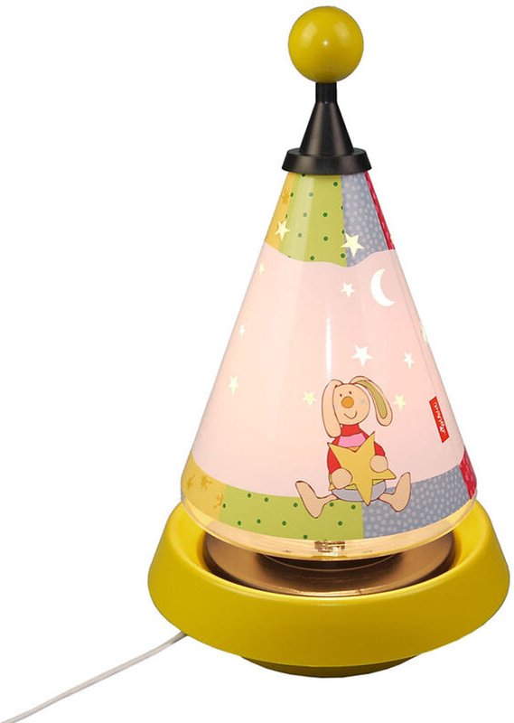Tischlampe Kinderzimmer Carrousel projiziert Mond und Sterne ins Kinderzimmer