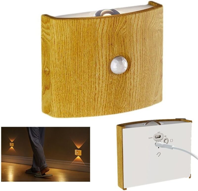 LED-Wandleuchte mit Bewegungsmelder für den Innenbereich, Auf- und Ablicht 3500 K/4500 K/6500 K, magnetische Schranklich...