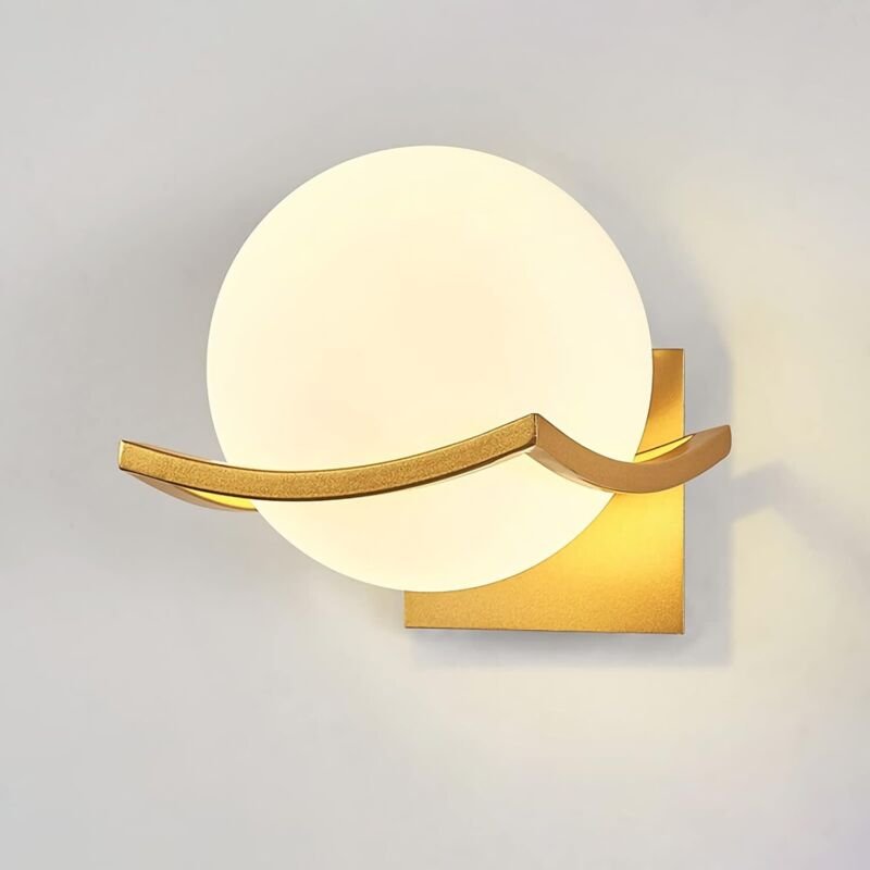 Weiße Globus Wandleuchte, Mid Century Modern LED Wandleuchte, Wandlampe für Badezimmer, Schlafzimmer, Wohnzimmer, Flur