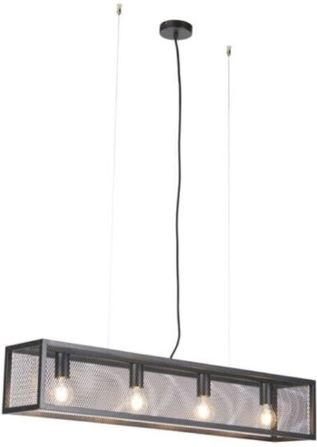 Intelligente industrielle Hängelampe schwarz inkl. 4 WiFi A60 - Käfig