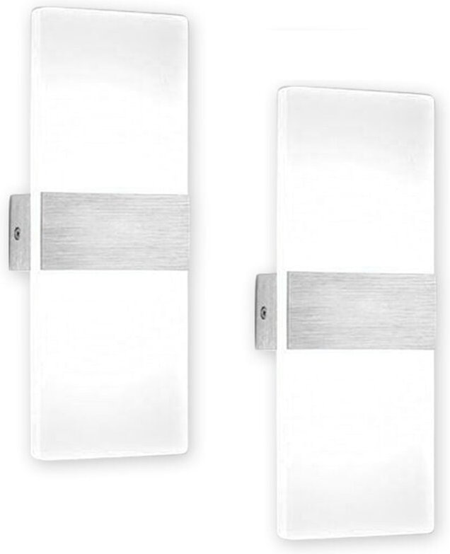 Wolketon 2 Stueck LED Wandleuchte innen 12W Modern Wandlampe Acryl Wandbeleuchtung fuer Wohnzimmer Schlafzimmer Treppenh...