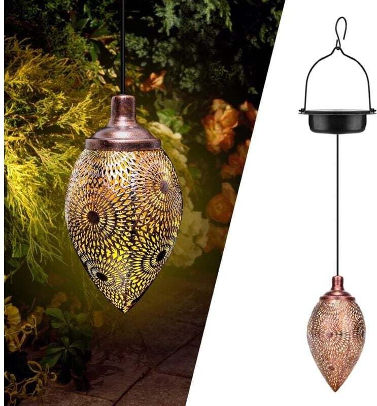 Solar-LED-Gartenlaterne, IP44 wasserdicht, für Hof, Rasen, Garten, Einfahrt und Terrasse – Fei Yu