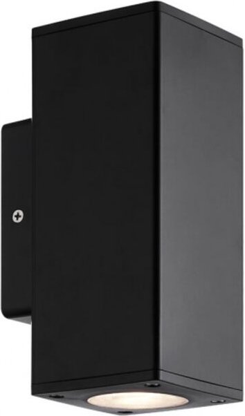 Fabrilamp - Außenwandleuchte yopol 2xgu10 schwarz polycarbonat 18,6x7,6x9,9 cm ip54