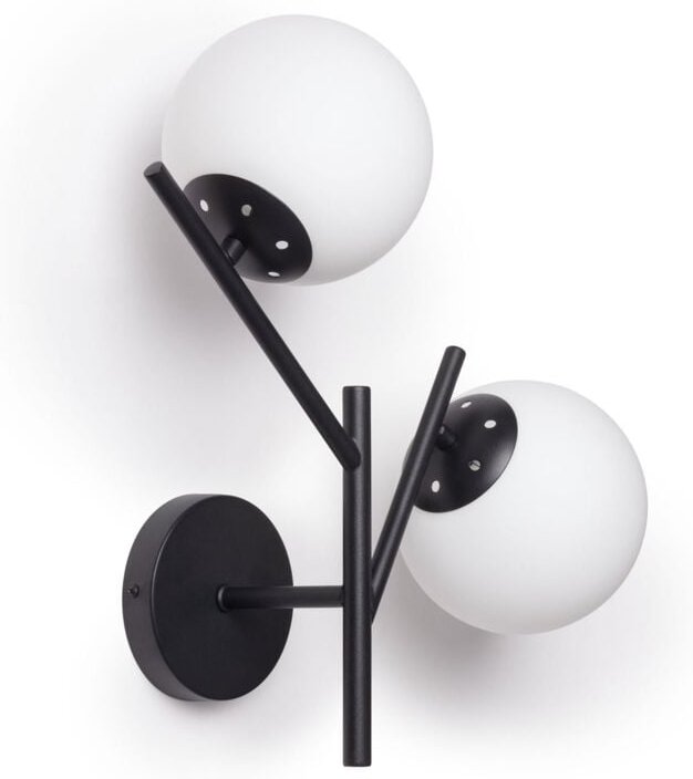 Wandleuchte aus Metall und Glas Balts Schwarz