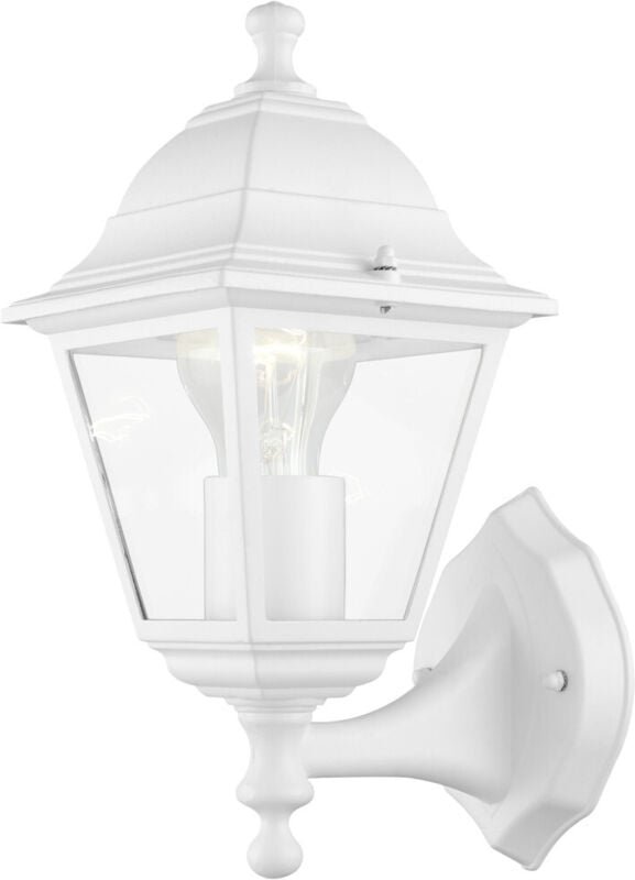 Eglo - Außen-Wandleuchte Belfort 1 Weiß Stehend Wandlampe Außenleuchte Stahl