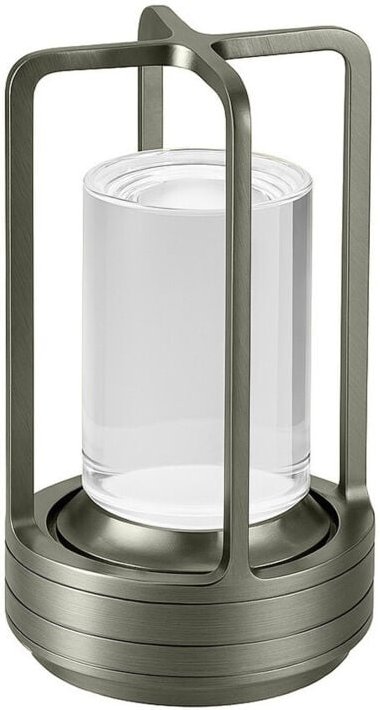 Trade Shop - LAMPADA A LED DA TAVOLO 3 WATT LANTERNA LUME RICARICABILE TOUCH DIMMERABILE CCT D37-3C - Silber