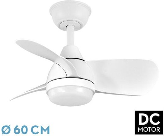 Fabrilamp - Lüfter Dc 24w Pirdo White 3 Flügel 60d 2400lm 6 Vel. 3000-4500-6000k w/ Earthquake, Memory & Timer