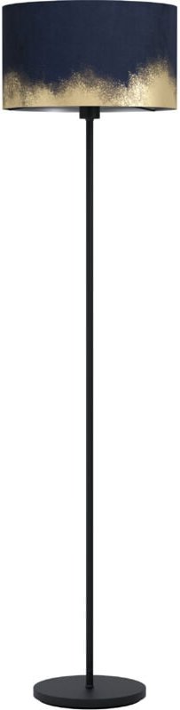 Stehlampe Casuarita, edle Wohnzimmer Lampe im Vintage Design, Standleuchte aus Metall mit Textil-Schirm aus Samt in dunk...