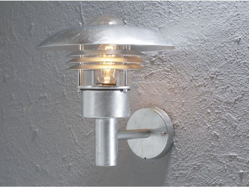 Außen Wandlaterne MODENA stehend, Stahl Silber, Höhe 29cm