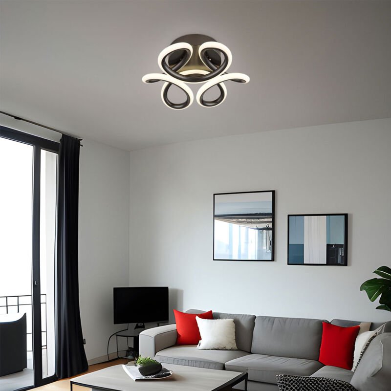 Deckenlampe Deckenleuchte Wohnzimmerleuchte Designlampe anthrazit LED D 26 cm