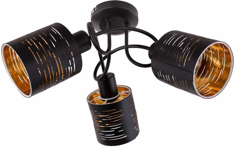 Decken Lampe Muster Ess Zimmer Spot Rondell Gold FERNBEDIENUNG im Set inkl. RGB LED Leuchtmittel