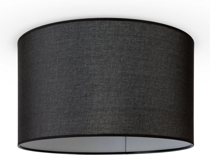 Pendellampe Wohnzimmer Deckenleuchte Stoff Lampenschirm Modern Einfarbig Rund Deckenleuchte - Schwarz, Schwarz (Ø45.5 cm...