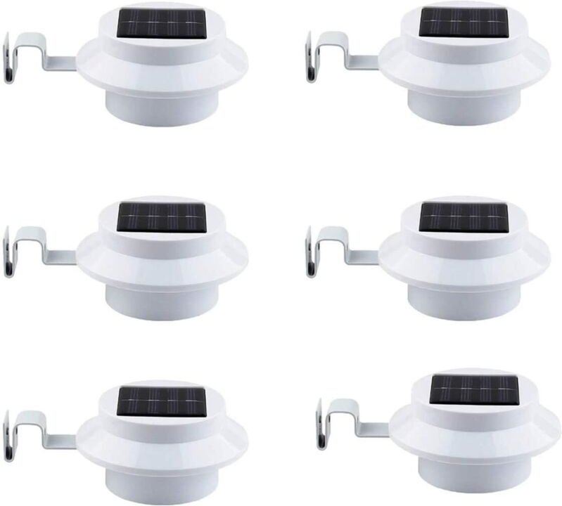 Solar-Dachrinnenleuchten für den Außenbereich, intelligentes LED-Nachtlicht für Terrasse, Einfahrt und Rasen (weiß)
