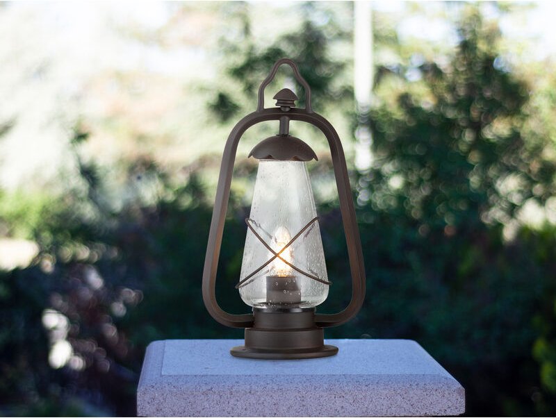 LED Sockelleuchte in antiker Laternenoptik, Höhe 36cm