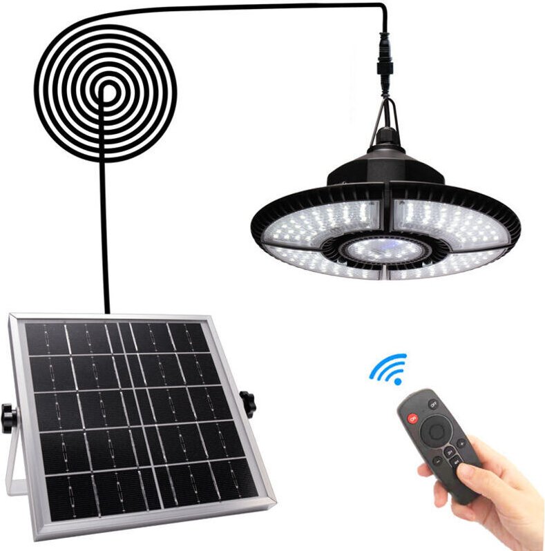 6V 5W Solar-Innenleuchte, vierflügeliger Kronleuchter mit Solarbetrieb, 4400mAh Akku mit Fernbedienung, geeignet für Hau...