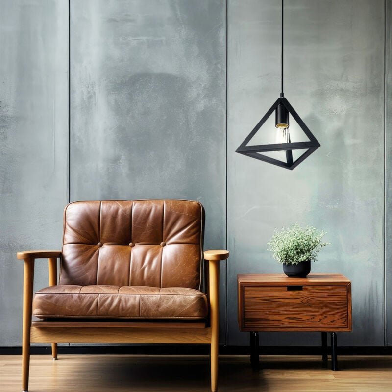 Retro Pendel Hänge Leuchte Wohn Zimmer Decken Lampe schwarz Käfig Design Beleuchtung E27 V-TAC 3832