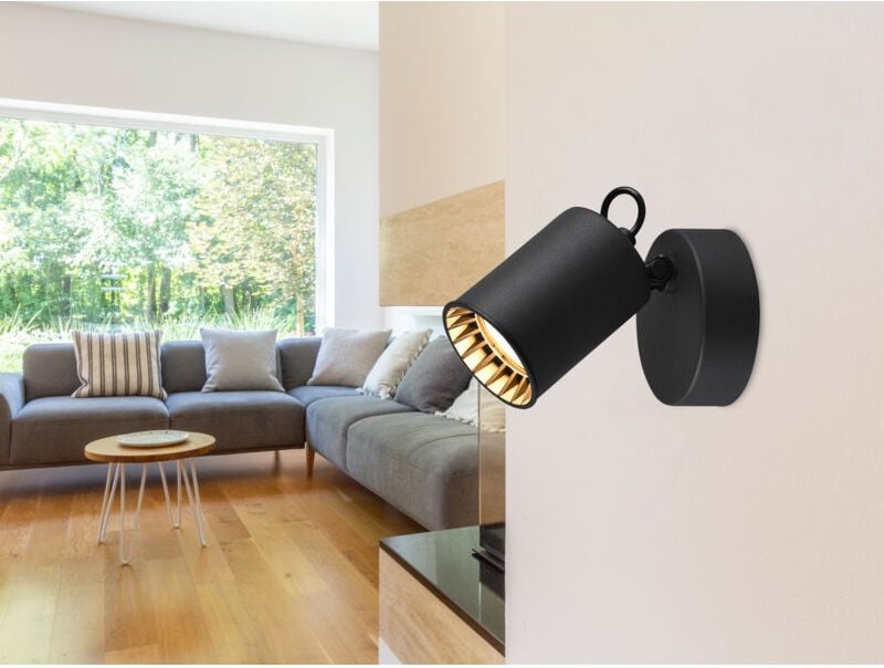 Wandstrahler pago Metallschirm Schwarz, Breite 9cm