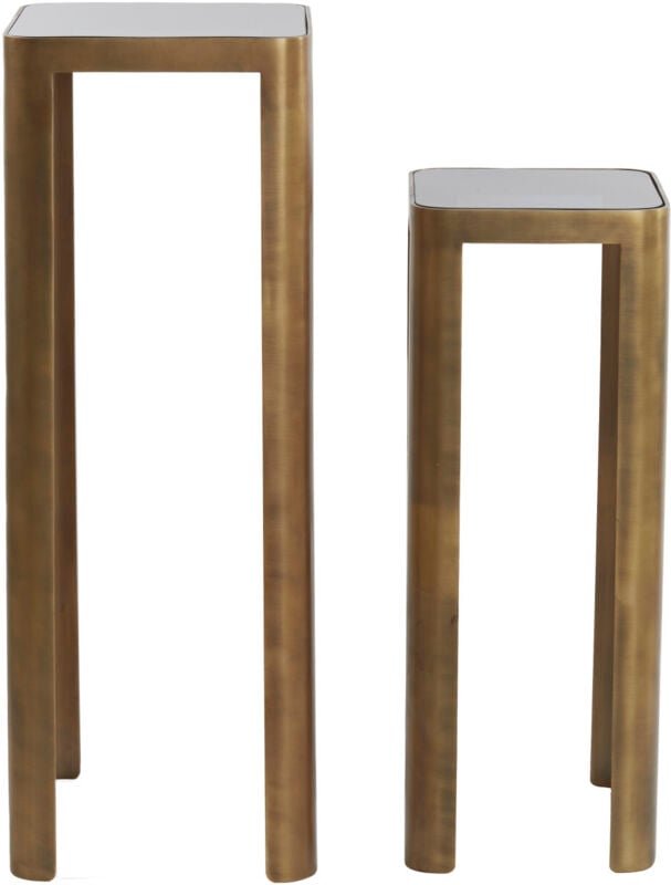 Set aus 2 Säulen oxe mit Antikbronze und Rauchglas - Light&living