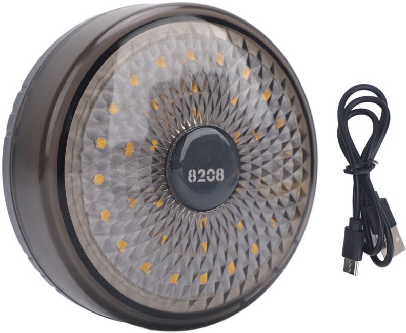 Lichterkette für Camping im Freien, wiederaufladbar, USB-Ladefunktion, wasserabweisend (IPX4), grau, DUBUNS