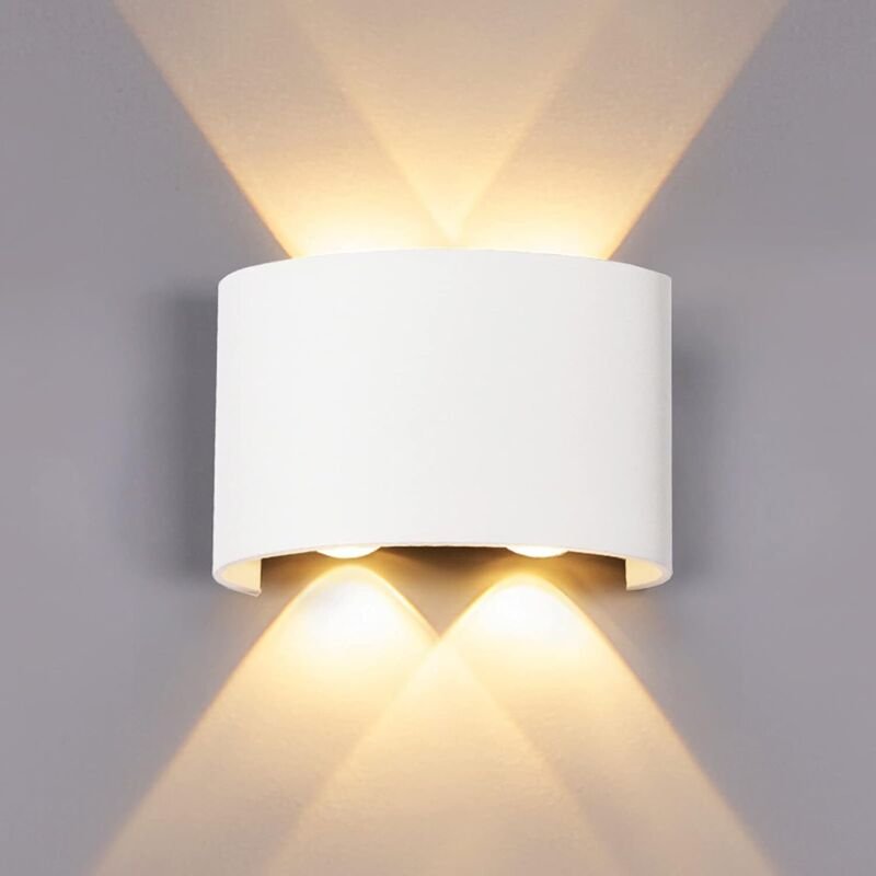 LED Wandlampe Innen, 4W Weiß Moderne Wandleuchte Up und Down für Badezimmer, Wohnzimmer, Schlafzimmer, Flur (Warmweiß)