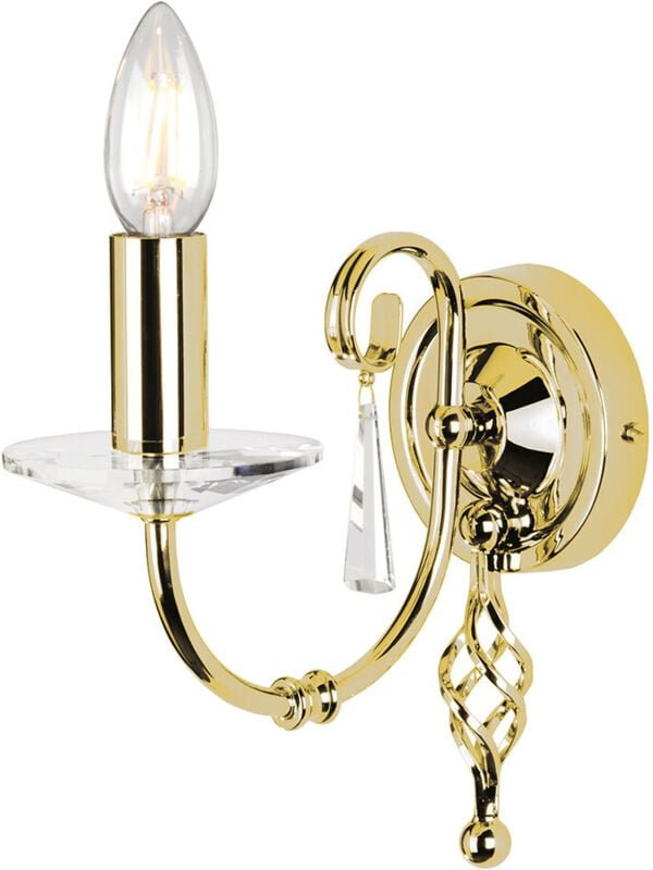 Aegean - 1 Licht Innenkerze Wandleuchte aus poliertem Messing, E14 - Elstead