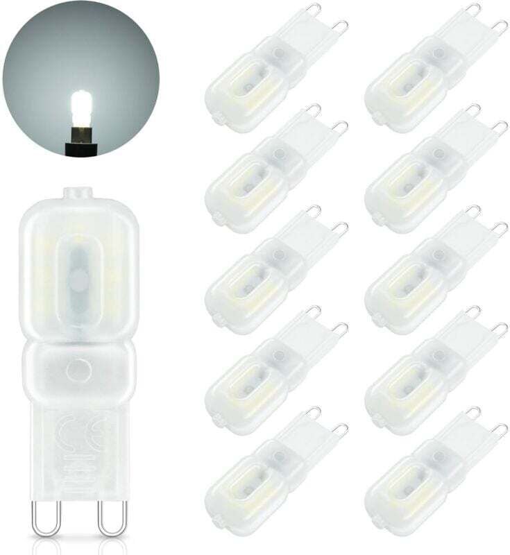 G9 LED-Lampe, 3 W (entspricht 30 W Halogenlampe), Kaltweiß (6000 K), 300 lm, Mini-LED-Lampe G9, flimmerfrei, nicht dimmb...