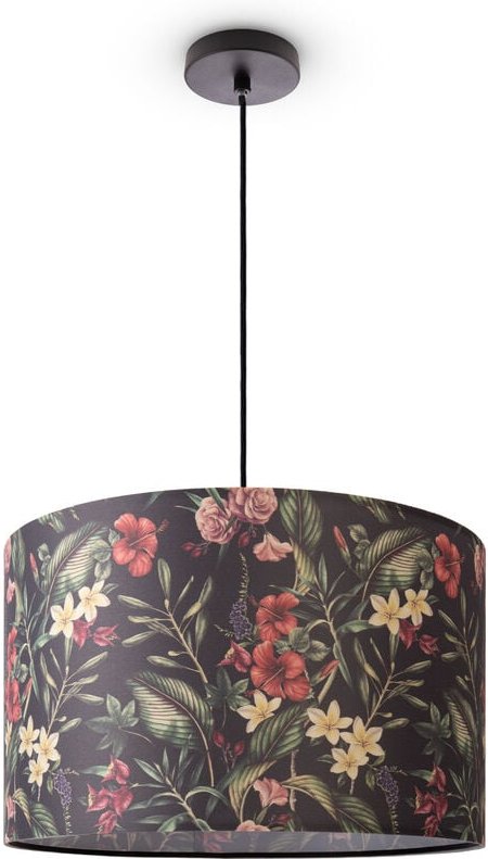 Deckenlampe Wohnzimmer Lampe Esstisch Pendelleuchte Blumen Palmen Deko E27 Pendelleuchte - Schwarz, Design 5 (Ø45,5 cm) ...