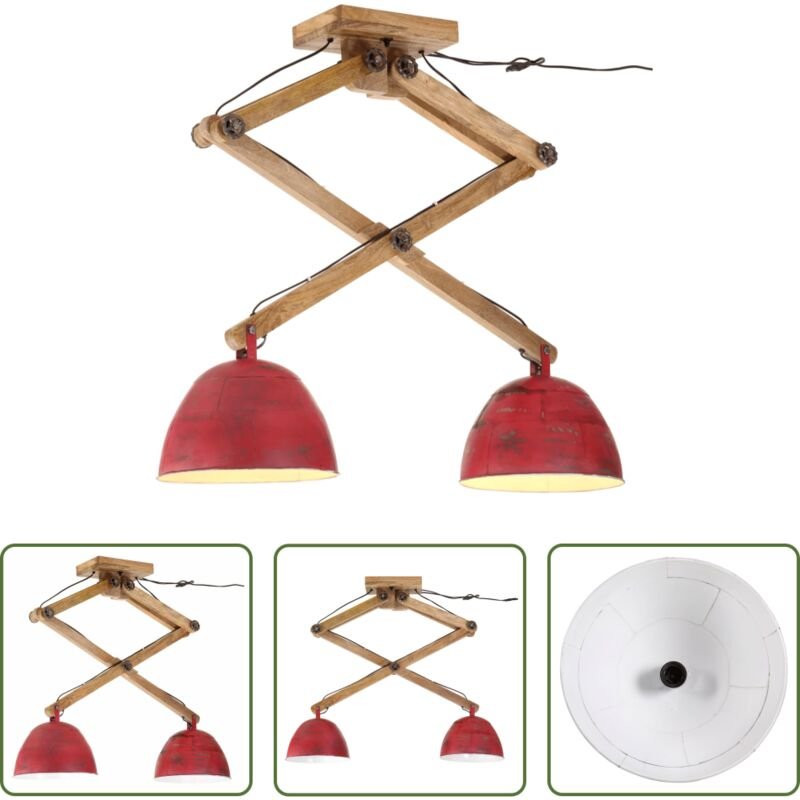 Industriestil - Deckenleuchte 25 W Rot 29x18x85 cm E27