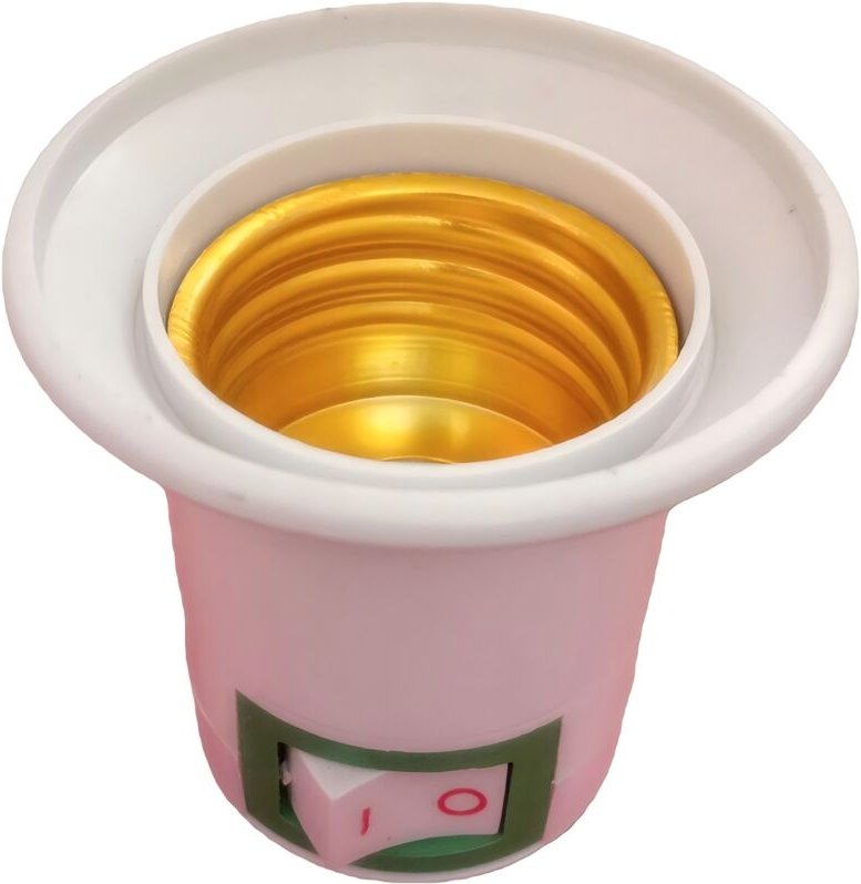 Französischer Stecker auf E27-Lampenfassung-Adapterträger mit Ein-/Ausschalter