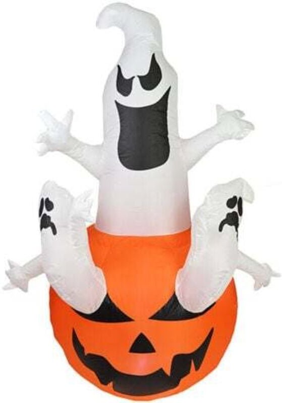 Dekorative aufblasbare Halloween-Kürbis-Geist-Dekoration, aufblasbare Dekoration mit LED-Gartenlichtern, Geist, Kürbis, ...