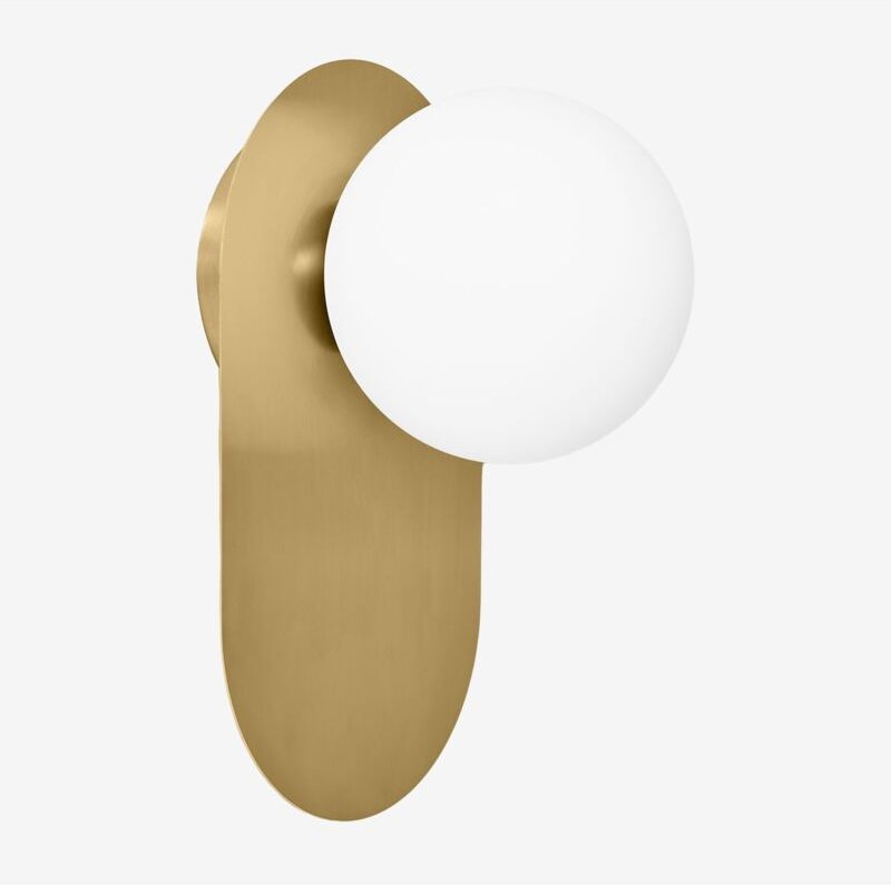 SKLUM Wandleuchte Nacariel aus Edelstahl und Glas Vergoldet ↑25 cm