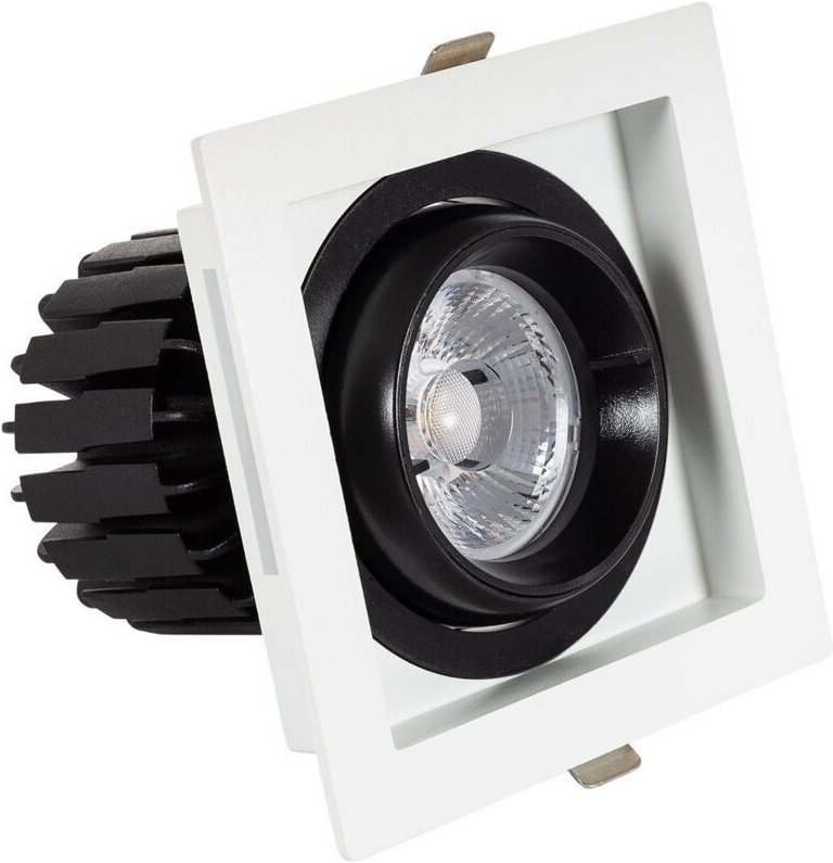 Efectoled - led Downlight Einbaustrahler 7W cob Schwenkbar 360º Eckig Schnitt 82x82 mm CRI90 Expert Color Anti-Flicker N...