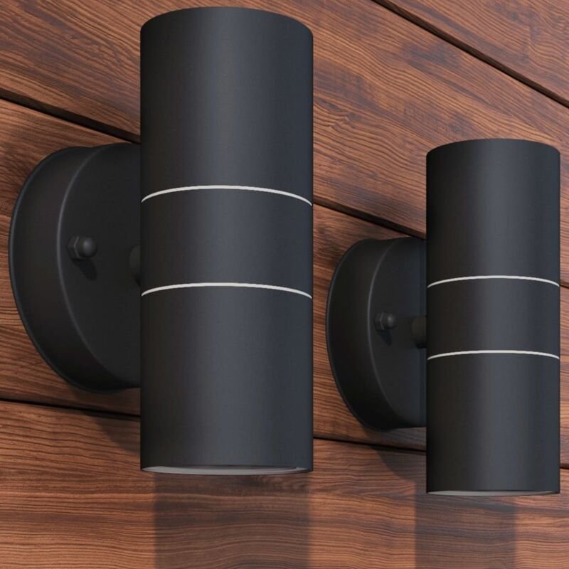 The Living Store LED Außenwandleuchten 2 Stk. Edelstahl Auf-/Abwärts - Außenbeleuchtung