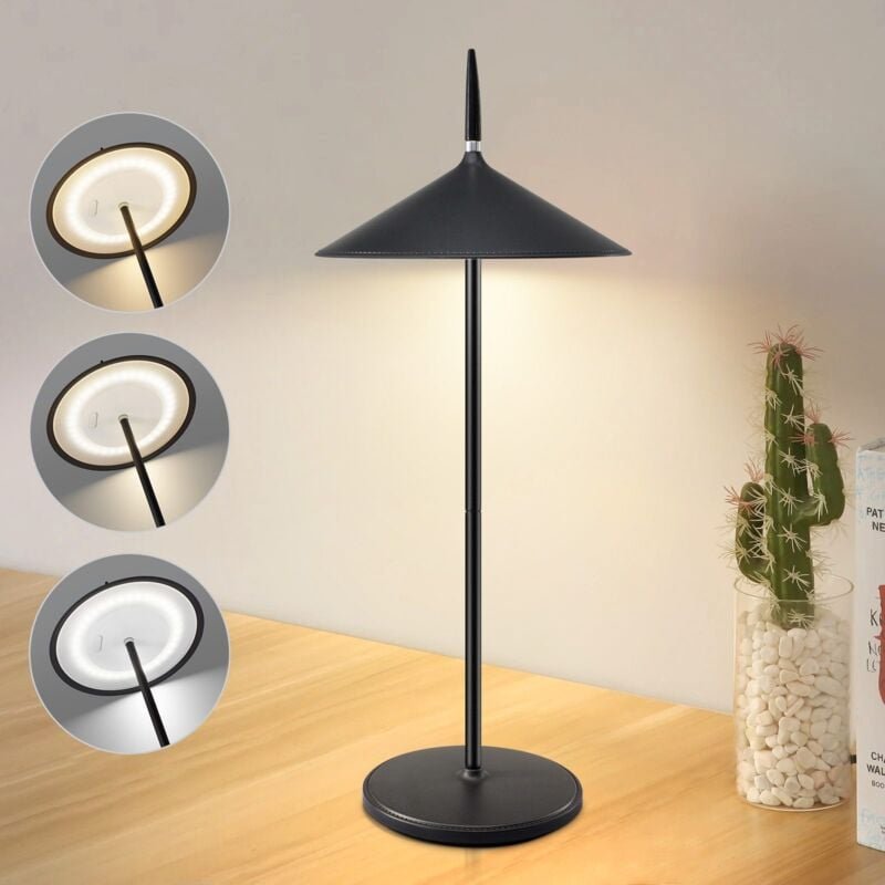 Thumbnail - Tischlampe Akku Nachttischlampe Kabellos - Led Tischleuchte 1800mhA Aufladbar Touch Dimmbar Modern Weiß Aussentischleuch...