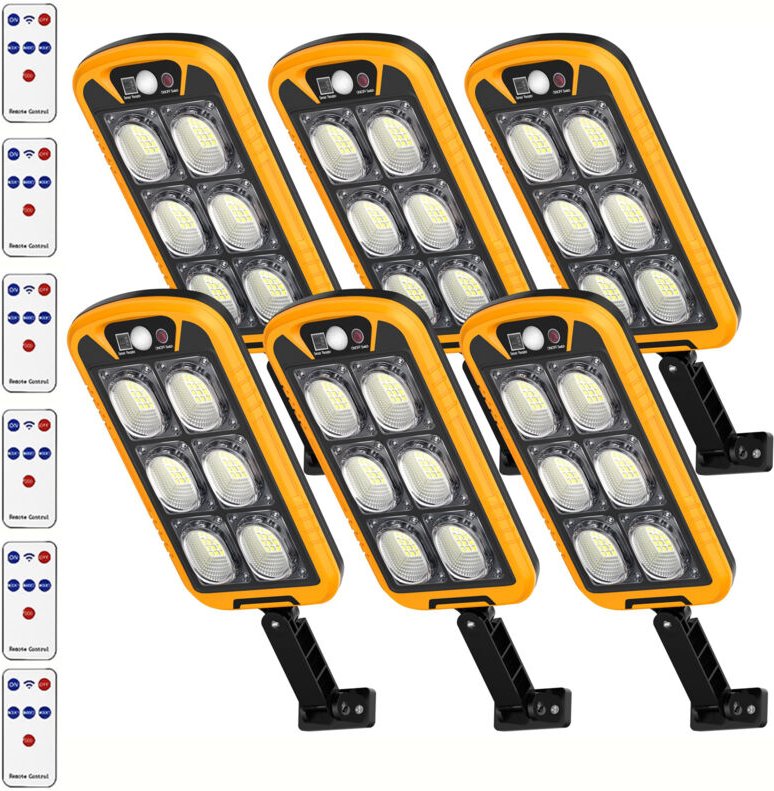 6PACK COB LED lumière solaire extérieure IP65 lumière de sécurité capteur de mouvement lumière solaire avec télécommande...