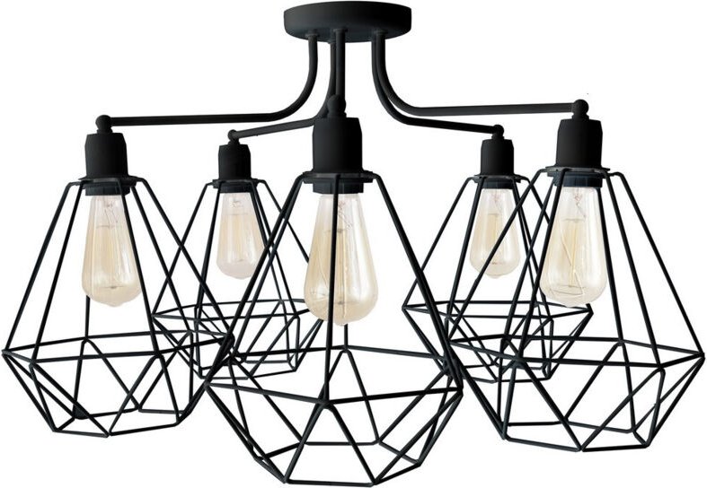 Karo Halbbündige Deckenleuchte mit mehreren Armen Schwarz 75cm - Helam