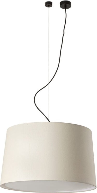 Faro Samba Offset Zylindrische Pendel-Deckenleuchte Mattschwarz, Leinen 3x E27