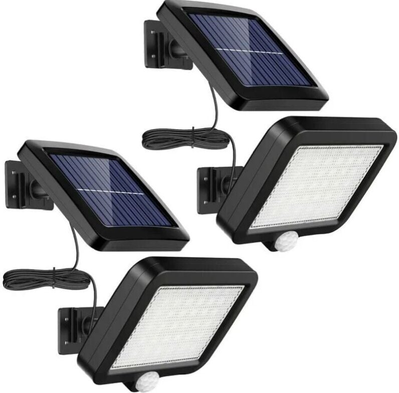 2er-Pack 56 LED-Solarleuchten für den Außenbereich mit Bewegungsmelder, IP65 wasserdicht, 120° Beleuchtungswinkel, Solar...