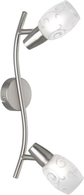 Iperbriko - Colmar Nickel Strahler 2 led Strahler Satiniertes Glas L39 cm Trio Beleuchtung