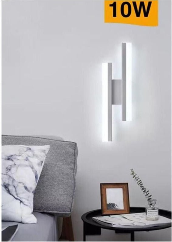 Trade Shop - moderne wandleuchte 10W abat jour tischleuchte weiss 6500K 4000K 3000K E87B -