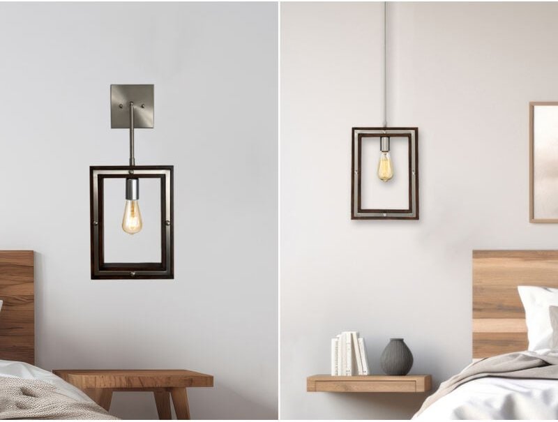 Quoizel - Hängende Wandleuchte westerly 2 in 1 Wand- & Pendelleuchte, 4-stufig verstellbar