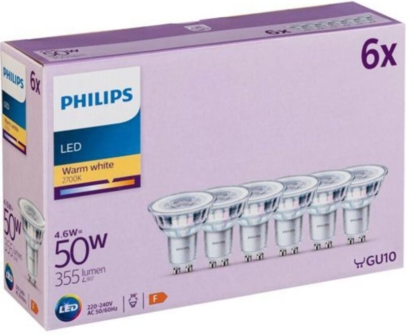 LED-Reflektor GU10 6er Set 4,6W 2700K - Philips