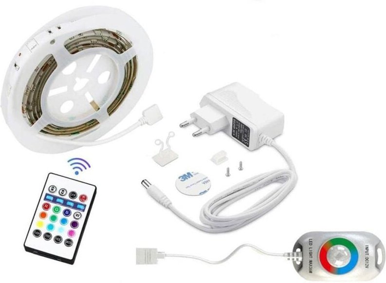 RGB LED Nachtlicht mit Bewegungsmelder, 1.5m Länge Bettlicht mit Fernbedienung Timer und Dimmer