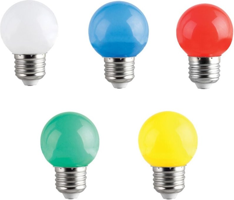 Trade Shop Traesio - Trade Shop - E27 mini globe led-lampe 220V farbe grün blau lila weiss warm kalt 2W -