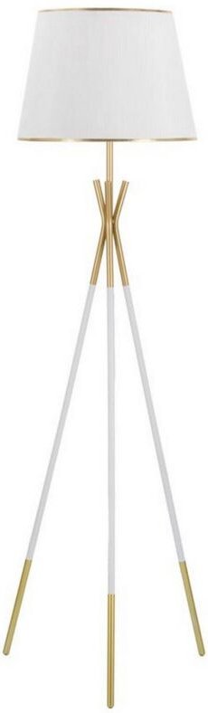 Stehlampe Boca, Bodenlicht, Lampe, Stehleuchte, 61x61 h154 cm, Weiß und Gold - Dmora