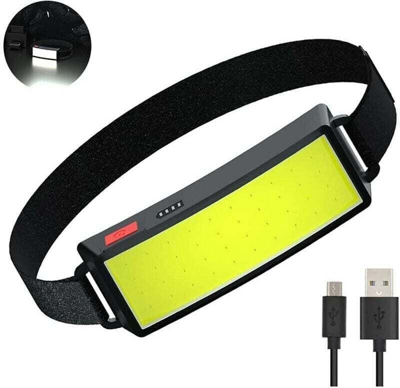 COB-LED-Stirnlampe, leistungsstarke, per USB aufladbare Stirnlampe, wasserdicht, 500 Lumen (2er-Pack), Helmlampe, ideal ...