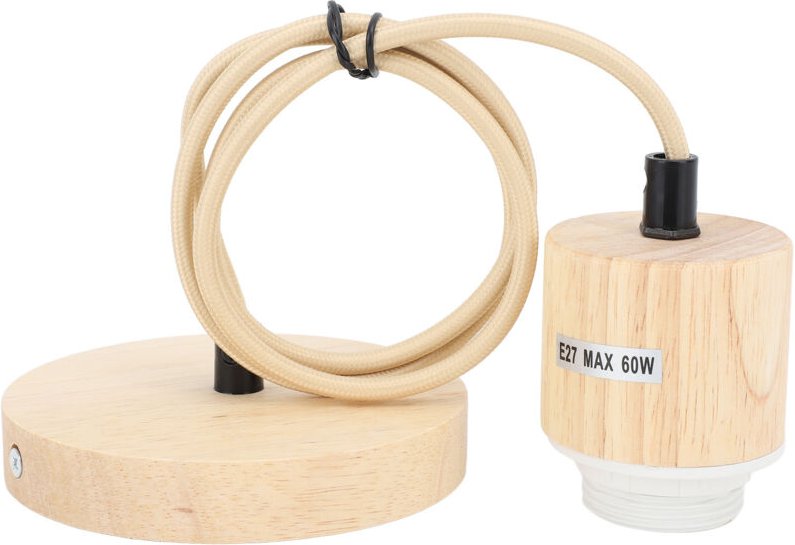 Hängeleuchte aus Holz, Vintage-Lampenfassung aus Birkenholz mit 1 Meter Kabel, E27/E26-Fassung, rustikale Hängelampe für...