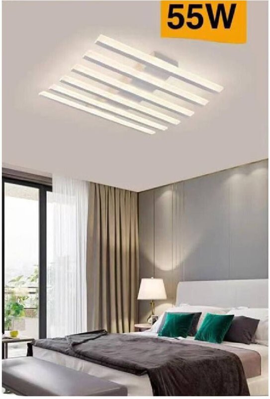 Trade Shop Traesio - Trade Shop - moderne led-deckenleuchte 55 watt weisses finish natürliches licht kalt warm C47-B -